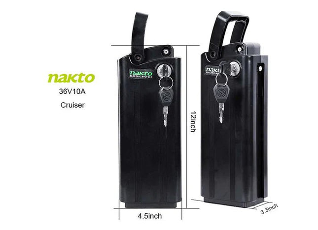 36V 10Ah Battery - Nakto Cruiser Electric Bike - Shopsy Dropsy LLC