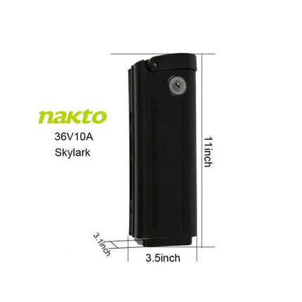 36V 10Ah Battery - Nakto Skylark Electric Bike - Shopsy Dropsy LLC