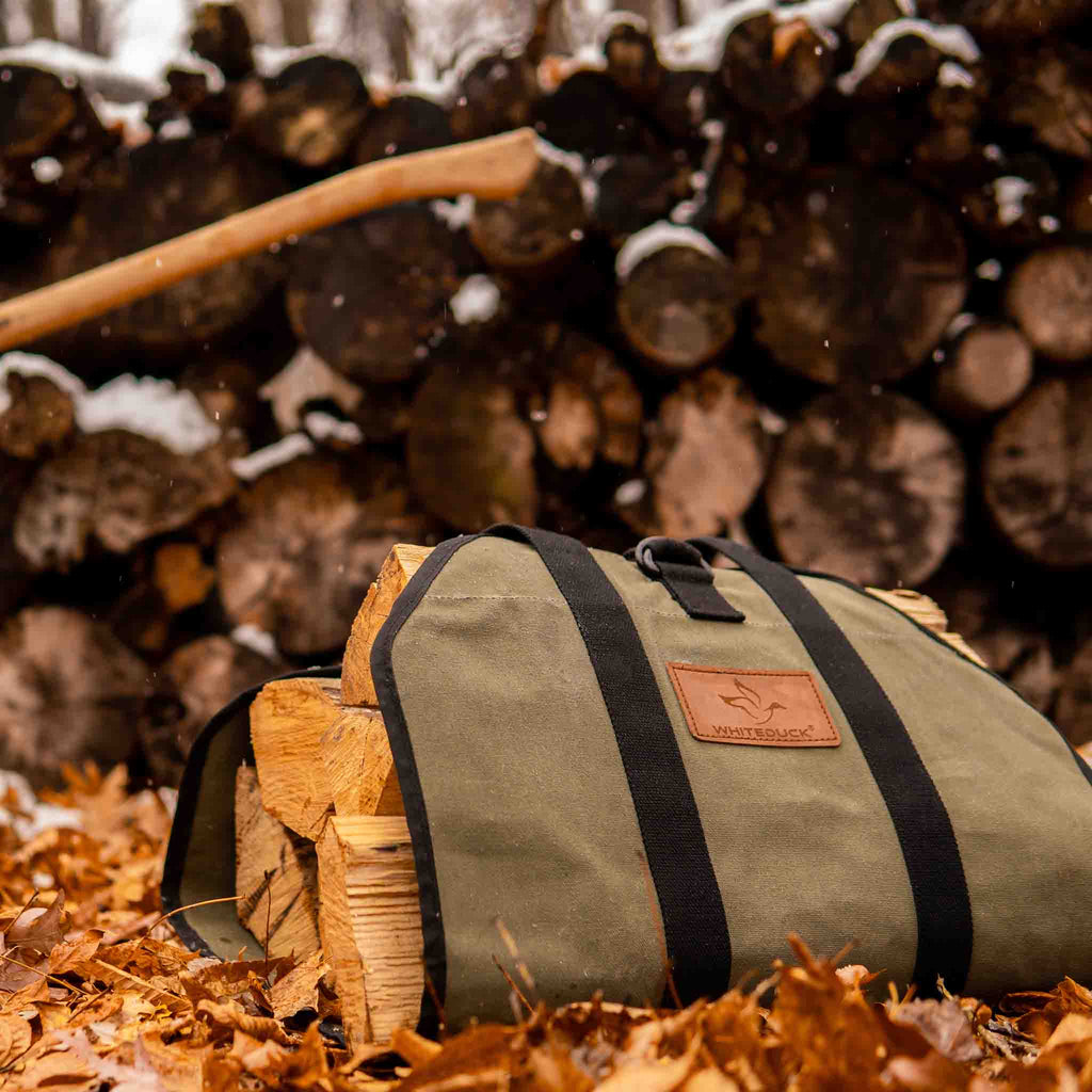 Transportadores de leña de lona con forma de diamante