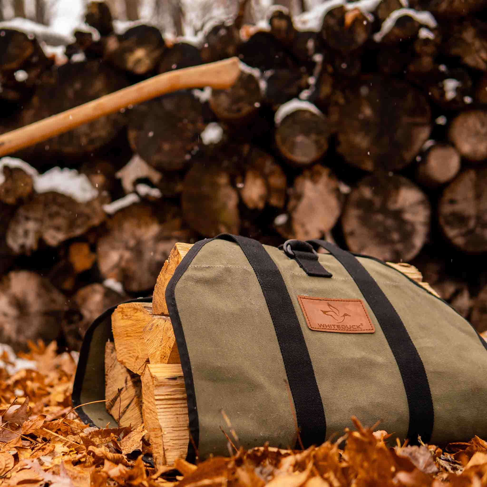 Transportadores de leña de lona con forma de diamante