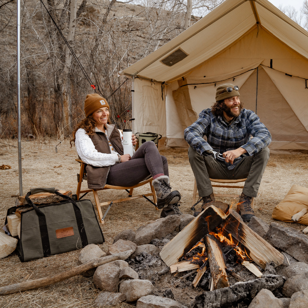 Portadores de leña de lona rectangular