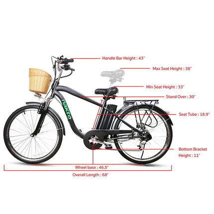 Nakto (Female) Camel Step - Thru 350W Electric Bike (with Display) 26" - Shopsy Dropsy LLC