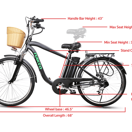 Nakto Men's Camel 250W/350W Electric Bike 26" (Without LCD Display) - Shopsy Dropsy LLC