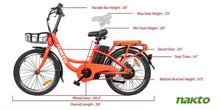 Nakto Pony Step Thru 250W Electric Bike 20" - Shopsy Dropsy LLC