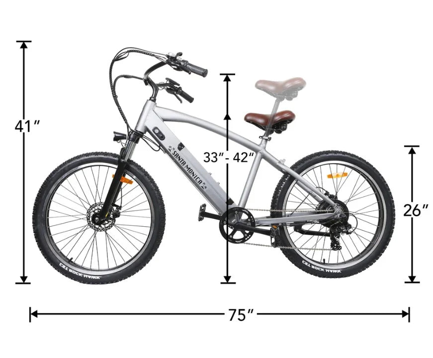 Nakto Santa Monica Fat Tire 500W Electric Bike 26" - Shopsy Dropsy LLC