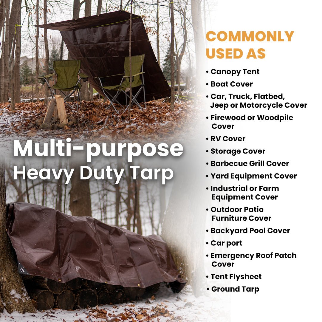 Super Heavy Duty Poly Tarp Cover Thick 16 Mil, 8 oz - Shopsy Dropsy LLC