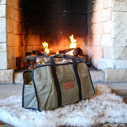 Tote Shape Canvas Firewood Log Carriers - Shopsy Dropsy LLC