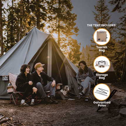 USED - 13' Regatta Bell Tent - Boulder Gray - Shopsy Dropsy LLC