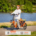 Viribus FC2 48V/750W Folding Electric Trike 18" Tire - Shopsy Dropsy LLC