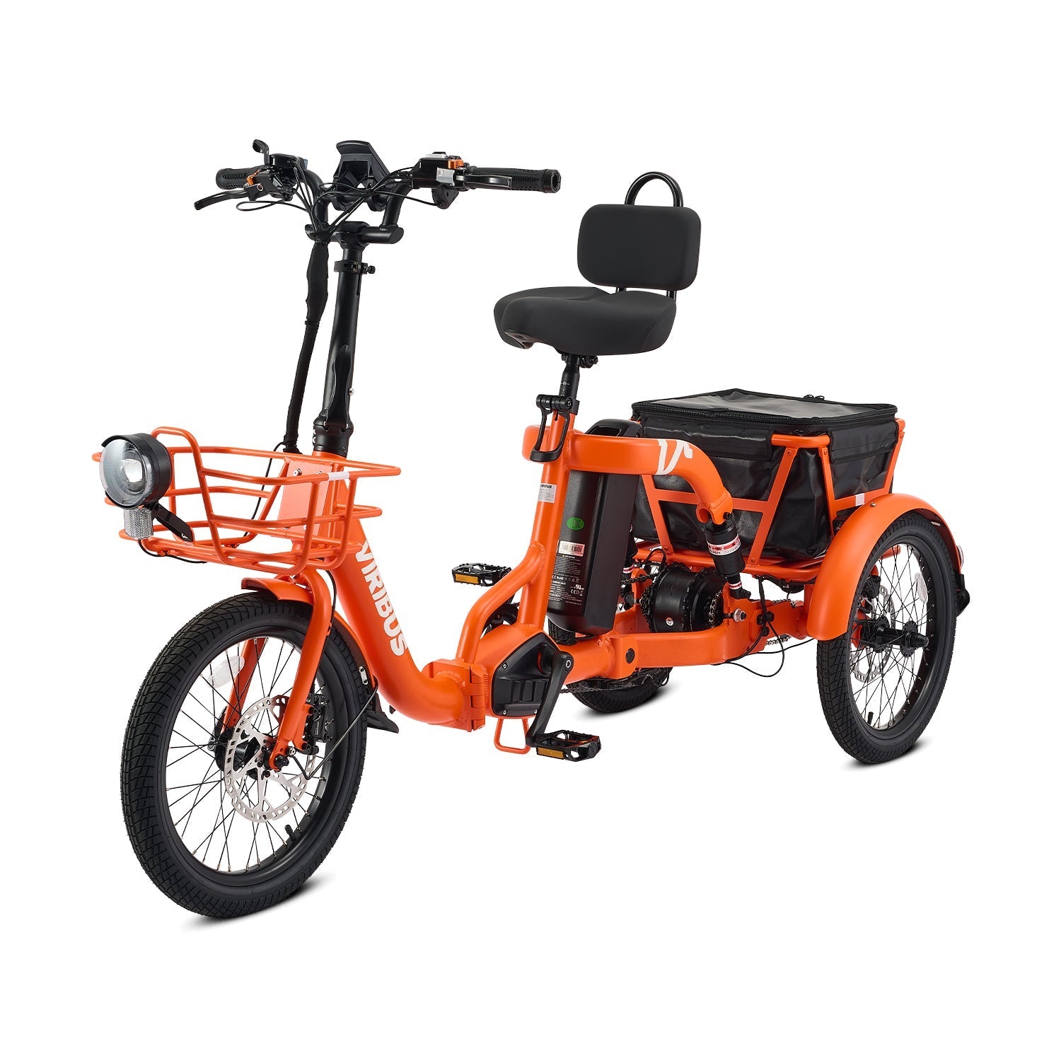 Viribus FC2 48V/750W Folding Electric Trike 18" Tire - Shopsy Dropsy LLC