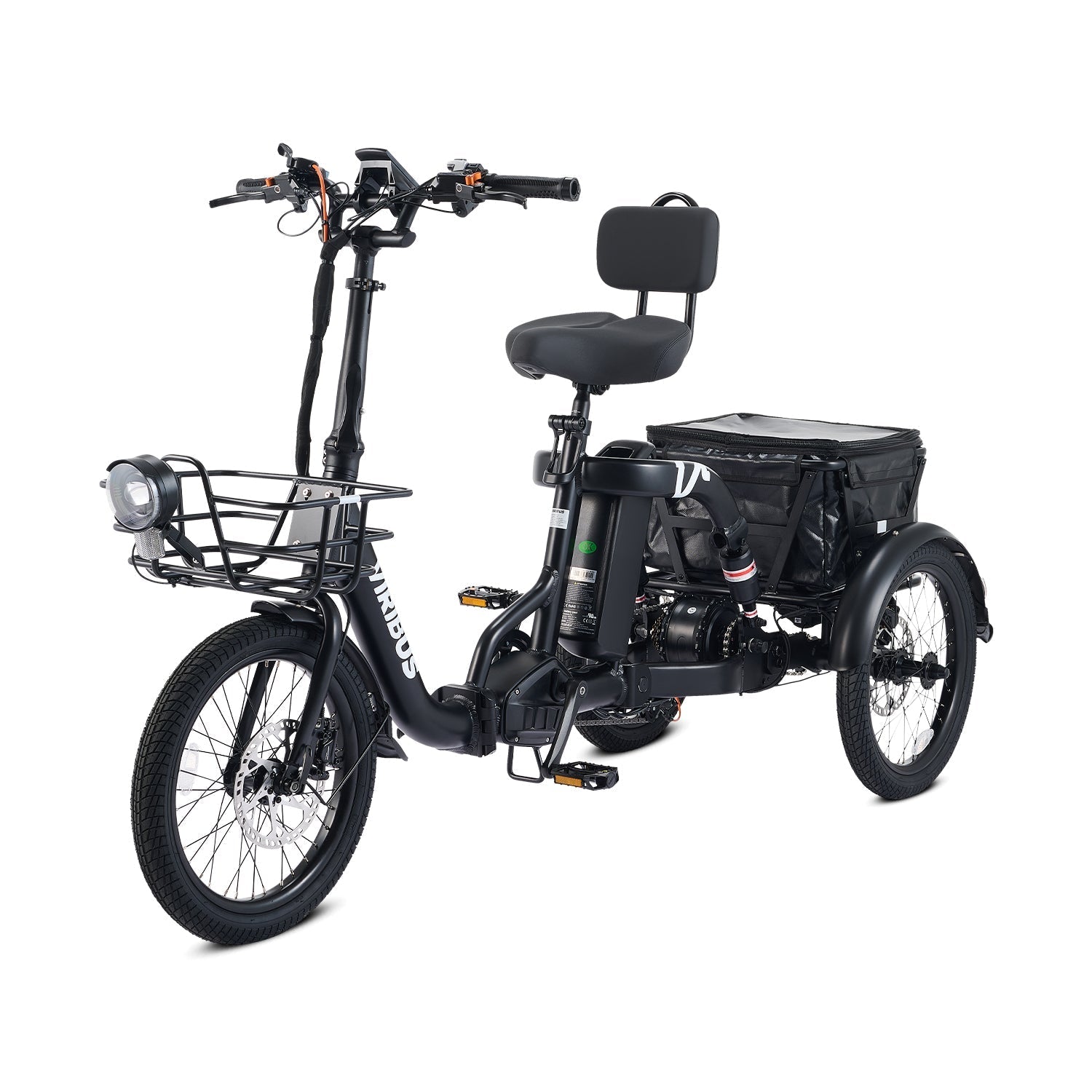 Viribus FC2 48V/750W Folding Electric Trike 18" Tire - Shopsy Dropsy LLC